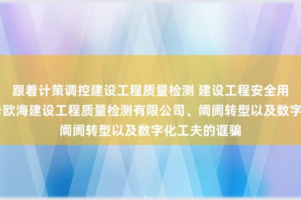 跟着计策调控建设工程质量检测 建设工程安全用具检测 贵州卡欧海建设工程质量检测有限公司、阛阓转型以及数字化工夫的诓骗